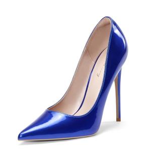 Elisabet Tang Women Pumps, Pointed Toe High Heel 4.7 inch/12cm Party Stiletto Heels Shoes Royal Blue 8