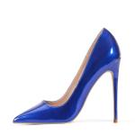 Elisabet Tang Women Pumps, Pointed Toe High Heel 4.7 inch/12cm Party Stiletto Heels Shoes Royal Blue 8