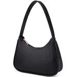 Loiral Shoulder Bags for Women, Cute Hobo Tote Leather Handbag Mini Clutch Purse with Zipper Closure, Black