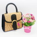 Boshiho Retro Black Straw Woven Crossbody Bag