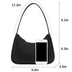 Loiral Shoulder Bags for Women, Cute Hobo Tote Leather Handbag Mini Clutch Purse with Zipper Closure, Black