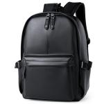 MATE ELAN Pu Leather Laptop Backack For Men Women Classic Water-Resistant Purse Airplane Travel Backpacks Work Business Bag Black