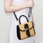 Boshiho Retro Black Straw Woven Crossbody Bag