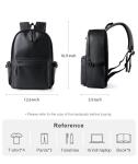 MATE ELAN Pu Leather Laptop Backack For Men Women Classic Water-Resistant Purse Airplane Travel Backpacks Work Business Bag Black