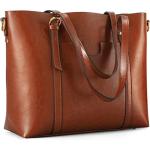 Kattee Dark Brown Leather Tote Bag for Women