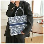 FENGJINRUHUA Fashion Luxury Tote Bag Cotton Linen Handbag Large Capacity Jacquard Retro Exquisite