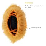 FINILUO Women Luxury Real Lamb Mongolian Flush Wool Fur With Genuine Leather Handles Handbag Camel