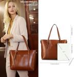 Kattee Dark Brown Leather Tote Bag for Women