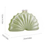 GBWYI Women Acrylic Shell Shaped Clutch Luxury Marble Acrylic Evening Handbag Unique Chain Shoulder Bag Wedding Party Purses Green