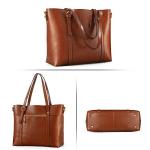 Kattee Dark Brown Leather Tote Bag for Women