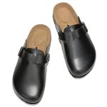 Project Cloud Genuine Leather Footbed Clogs for Women - Memory Foam Arch Support Slippers for Women - Trendy Slip-ons Women's Mules & Clogs Sandals (Benton, Black, 8)