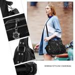 Angel Barcelo Roomy Fashion Hobo Womens Handbags Ladies Purse Satchel Shoulder Bags Tote Washed Leather Bag Black