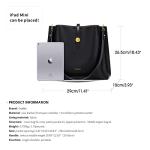 Cnoles Women Genuine Leather Designer Tote Bags Purses And Handbags For Women Fashion Ladies Top Handle Shoulder Satchel Bag Black