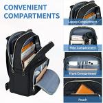 KROSER Laptop Backpack 15.6 Inch Stylish Daypack with USB Charging Port, Water-repellent Nylon Backpack Backpack for Travel/Business/Women/Black