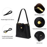 Cnoles Women Genuine Leather Designer Tote Bags Purses And Handbags For Women Fashion Ladies Top Handle Shoulder Satchel Bag Black