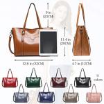 Pahajim Brown PU Leather Tote Handbag for Women