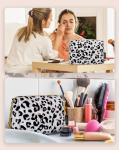 Aosbos Small Makeup Pouch Travel Size Makeup Bag Cosmetic Travel Bag for Women Cosmetic Pouch Cosmetic Bags Case Make Up Bag for Purse Leopard Print