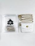 BEMYLV Leather Chain Belt Bag for Women Mini White Crossbody Waist Purse Fanny Pack Fashion Evening Clutch Detachable