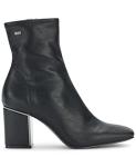 DKNY Women's Cavale Evening Fashion Bootie with Block Heel Boot, Black Leather, 7