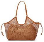 Large Mesh Hobo for Women Summer Beach Bag with Inner Bag Large Tote Elegant Purses for Vacation Travel