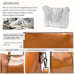 Pahajim Brown PU Leather Tote Handbag for Women