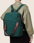 FADEON Leather Laptop Backpack for Women Designer 15.6 inch PU Laptop Bag, Ladies Travel Computer Work Backpack Green