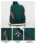 FADEON Leather Laptop Backpack for Women Designer 15.6 inch PU Laptop Bag, Ladies Travel Computer Work Backpack Green