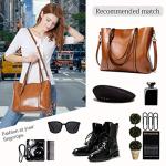Pahajim Brown PU Leather Tote Handbag for Women