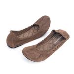 FUNKYMONKEY Women's Ballet Flats Soft Round Toe Comfortable Shoes (10 M US, Brown)