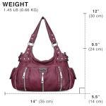 Scarleton Purses for Women Large Hobo Bags Washed Vegan Leather Shoulder Bag Satchel Tote Top Handle Handbags, H129216, Purple