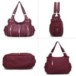 Scarleton Purses for Women Large Hobo Bags Washed Vegan Leather Shoulder Bag Satchel Tote Top Handle Handbags, H129216, Purple