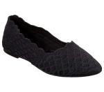 Skechers Black Cleo-Honeycomb Ballet Flat, Size 9
