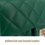 M-ioi-M Small Quilted Crossbody Bags for Women, Mini Leather Shoulder Bags with Gold Chain Strap, Soft Lambskin Top Handle Flap Purses, Trendy Luxury Designer Lady Dressy Evening Handbags(Angel Green)