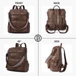 BOSTANTEN Womens Backpack Purse Leather Travel Backpack Fashion Designer Ladies Shoulder Bags with Wristlet