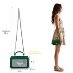 M-ioi-M Small Quilted Crossbody Bags for Women, Mini Leather Shoulder Bags with Gold Chain Strap, Soft Lambskin Top Handle Flap Purses, Trendy Luxury Designer Lady Dressy Evening Handbags(Angel Green)