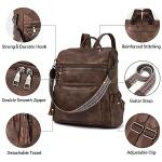 BOSTANTEN Womens Backpack Purse Leather Travel Backpack Fashion Designer Ladies Shoulder Bags with Wristlet