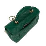 M-ioi-M Small Quilted Crossbody Bags for Women, Mini Leather Shoulder Bags with Gold Chain Strap, Soft Lambskin Top Handle Flap Purses, Trendy Luxury Designer Lady Dressy Evening Handbags(Angel Green)