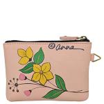 Anna by Anuschka Women's Hand Painted Genuine Leather Coin Pouch - Dragonfly Garden
