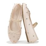 Project Cloud Ballet Flats Shoes for Women – Crystal-Embellished Mesh Ballet Flats Women Footwear – Non-Slip Mary Jane Shoes with Memory Foam – Casual Footwear for All-Day Comfort (Amity, Nude, 10)