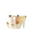 Freida & Joe Elegant 9-Piece Bath Set in High Heel Shoe – Luxurious Spa Gift Basket for Women, Includes Shower Gel, Body Lotion, Bath Salts, Soap Flowers, Bath Fizzer & Sponge (French Vanilla)
