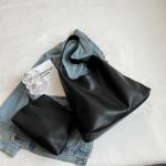 Hobo Bags for Women Slouchy Tote Bag Soft Casual PU Leather Shoulder Purses 2pcs Work Everyday Handbags (Black)