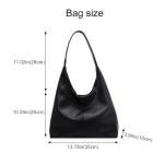 Hobo Bags for Women Slouchy Tote Bag Soft Casual PU Leather Shoulder Purses 2pcs Work Everyday Handbags (Black)
