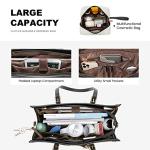 LOVEVOOK Laptop Bag for Women - 17 inch Lightweight Canvas Laptop Tote, Large Capacity Computer Bag with Clutch Purse for Business, Work, Travel, School (Beige & Black, 17 Inch)