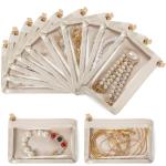 FREEAMG 12 Pcs Travel Jewelry Bags for Women Girl, Velvet Jewelry Pouch, Small Clear Jewelry Bag, Zippered Jewelry Organizer, Luxury Jewelry Gift Bags