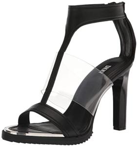 DKNY Women's Essential Open Toe Fashion Pump Heel Sandal Heeled, Black, 8.5