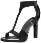 DKNY Women's Essential Open Toe Fashion Pump Heel Sandal Heeled, Black, 8.5