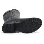 GLOBALWIN Women's Black Quilted Knee High Boots For Women Low Heel Comfortable Fashion Riding Boots Size 8.5M