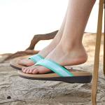 MEGNYA Plantar Fasciitis Flip Flops for Women, Heel and Foot Pain Relief Orthotic Sandals with Arch Support, Comfortable Athletic flip-flop Sandals Mint Size 8.5