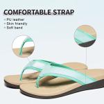 MEGNYA Plantar Fasciitis Flip Flops for Women, Heel and Foot Pain Relief Orthotic Sandals with Arch Support, Comfortable Athletic flip-flop Sandals Mint Size 8.5