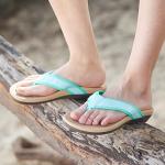 MEGNYA Plantar Fasciitis Flip Flops for Women, Heel and Foot Pain Relief Orthotic Sandals with Arch Support, Comfortable Athletic flip-flop Sandals Mint Size 8.5
